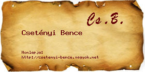 Csetényi Bence névjegykártya