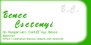 bence csetenyi business card